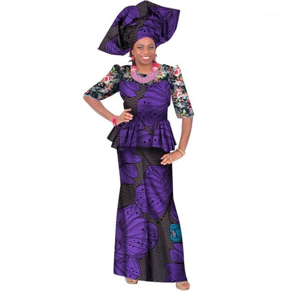 

2019 summer lace skirt set african designed clothing traditional bazin print bazin riche plus size skirt set plus size brw wy4071, Red