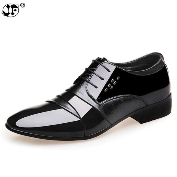 

dress shoes patent leather men business black brown oxford breathable formal wedding footwear 5123