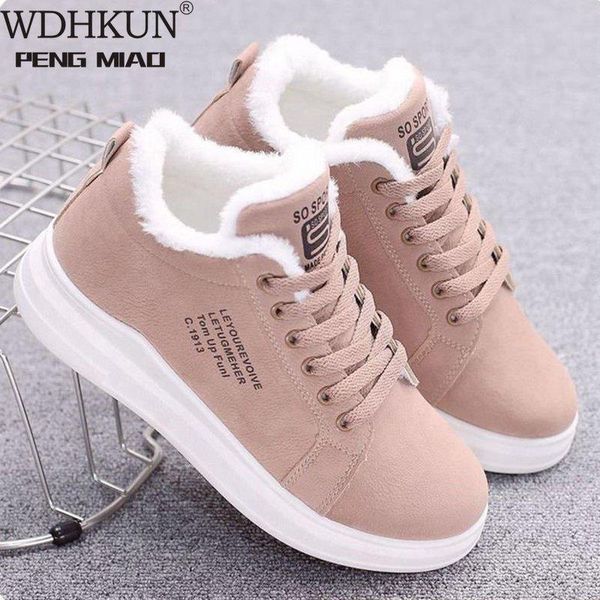 

2020 new women's shoes winter women shoes warm fur plush lady casual lace up fashion sneakers zapatillas mujer platform, Black