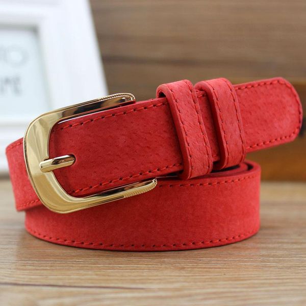 

2021lgfd916 women's belt vintage nubuck suede man made leather belt female brief fashion pin buckle dress, Black;brown
