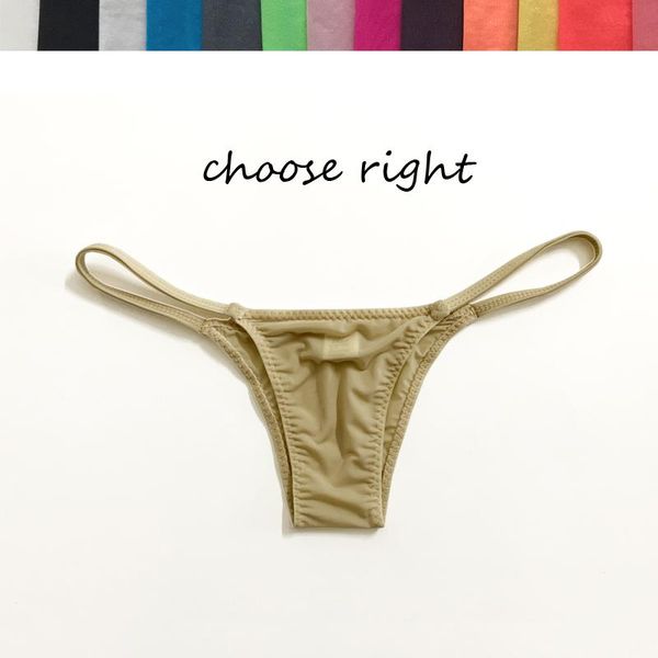 

women's mini bikini underwear cool silk briefs lingerie, Black;pink