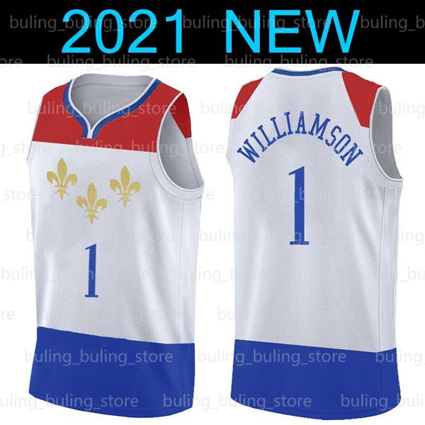 

2021 новый сезон орлеанс пеликаны джерси сион 1 williamson lonzo 2 ball damian jimmy lillard butler city mens баскетбол, Black;red