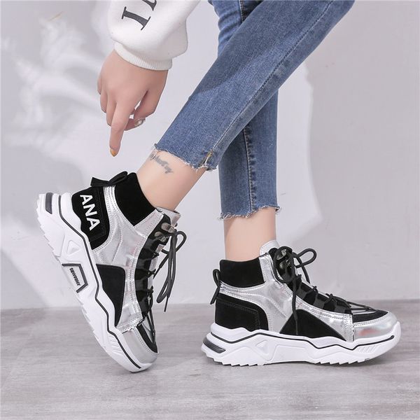 

black friday silver with laces, shiny flat shoes, white sports , a817 shoes of women's informal brands