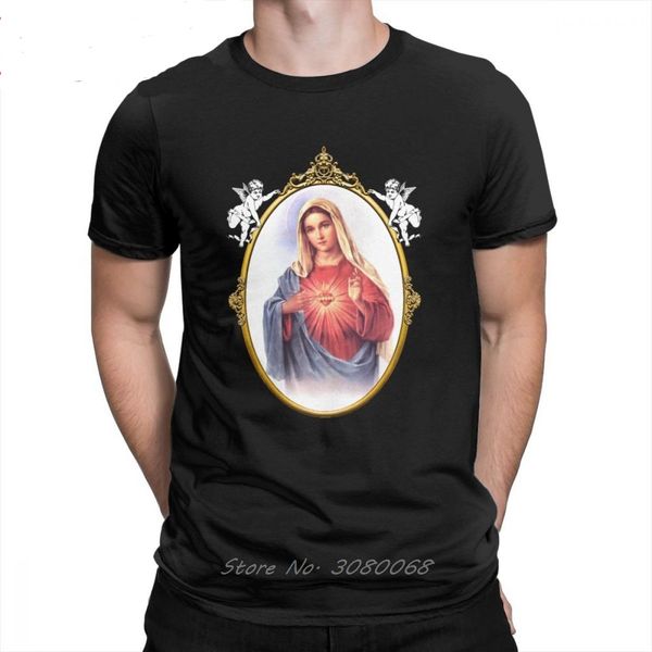 

sport virgin mary holy queen tees o-neck short sleeve t-shirt cotton men t shirt new classic mens large size classic tshirt