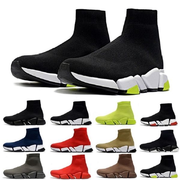 

fashion speed sock 2.0 mens casual shoes schuhe trainer beige black red white yellow fluo gray men women outdoor sports sneakers 36-45, White;red