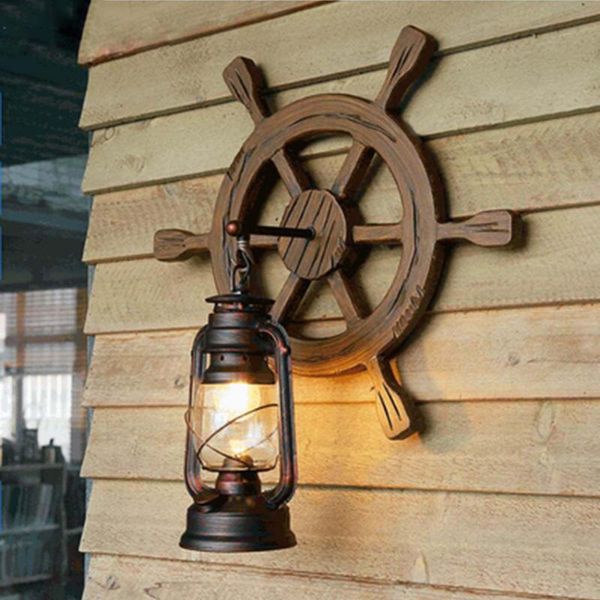 

modern retro led rudder model wall lights nordic industry cafe decor lamp wall loft aisle corridor lamp bedroom light fixtures