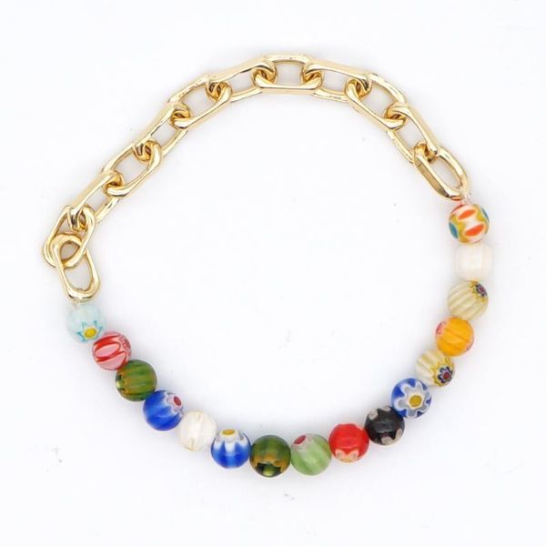 

beaded, strands go2boho stainless steel chain bracelet boho jewelry for women 2021 fashion popcorn bead bracelets pulseras muje, Black