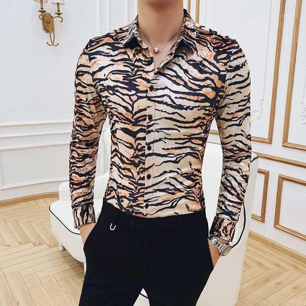 

men shirt fashion 2019 long sleeve printed shirts for men gold velvet slim fit casual night club prom tuxedo dress 3xl1, White;black