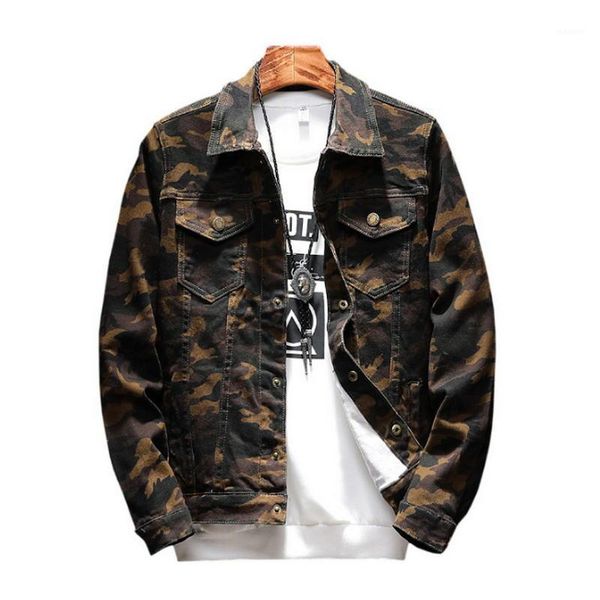 

new mens camouflage denim jacket coat male outwear jaqueta masculino jeans jacket and coats fashion design autumn brand clothing1, Black;brown