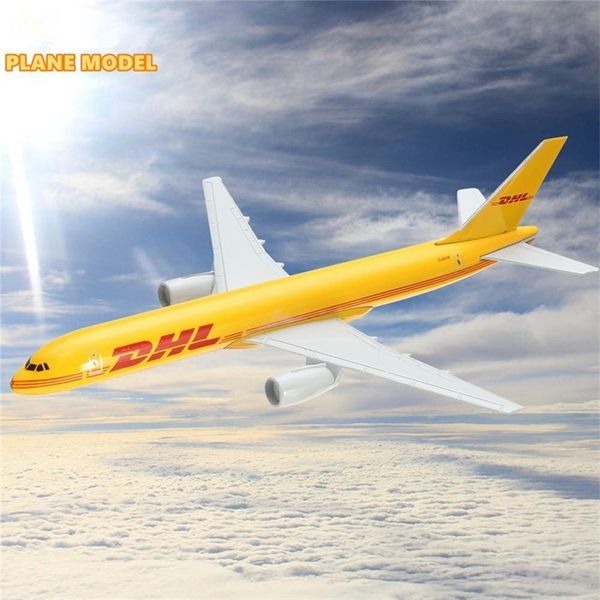 

dhl b757 kargo 16cm metal airplane model plane model aircraft model building kits toy for children y200428