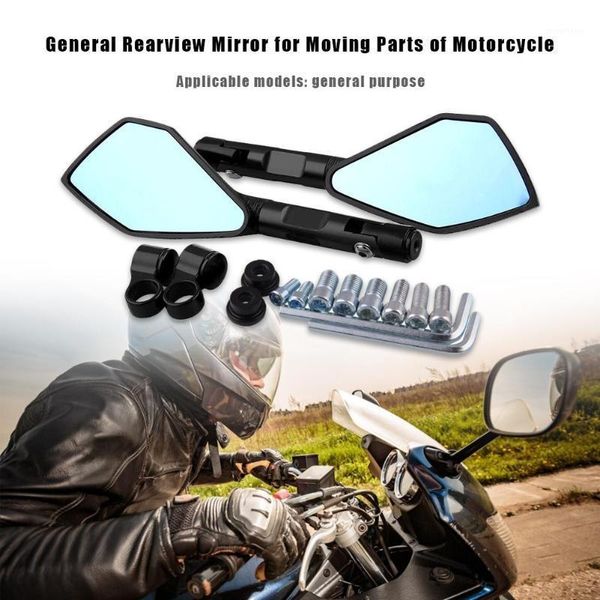 

2pcs universal 8mm/10mm cnc motorcycle rearview mirrors excellent glass and aluminium alloy pentagonal side mirrors1