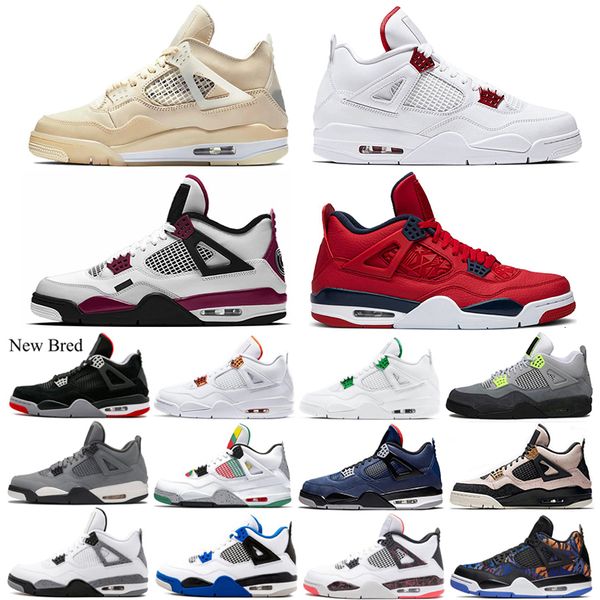 

4 4s white sail men basketball shoes bred red metallic what the neon pure money cement raptors mens trainers sport sneakers 7-13, White;red