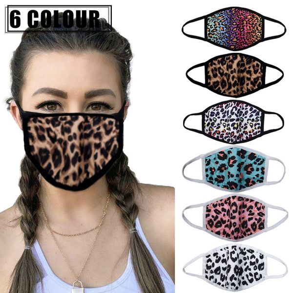 

dhl shipping men women leopard print face masks fashion protective mouth covering dustproof washable reusable masks for outdoor kimter-b252f, Black