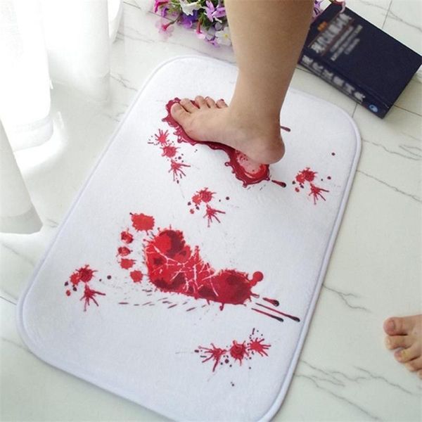 

bath mats bathmat scare your friends bloody footprint bathroom mat non-slip rug