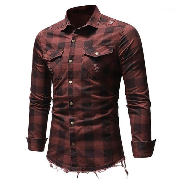 

spring new mens plaid flannel lumberjack tartan check shirt brushed cotton casual shirts fashion streetwear with two pocket1, White;black