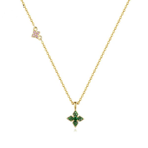 

fashion gold pendants necklace women copper zircon new 2021 ladies elegant chokers necklace jewelry party accessoreis gift pouch, Silver
