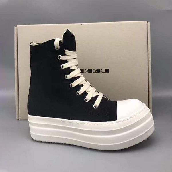 

черных женщины толстой подошва обувь дышащей платформа мода кроссовки осень high top женская обувь холст 20 # 25 / 20d50, Black