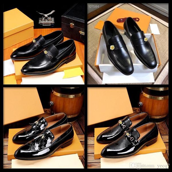 

1j 2019 new men oxfords shoes male formal leather shoe luxury men brogues shoes bullock business wedding dress shoes 22, Black