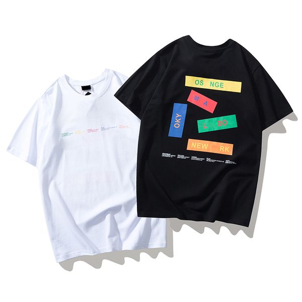 

2021 new summer men's t-shirt fashion printing hairdresser t-shirt short sleeve men's and women's hip hop t-shirt, White;black