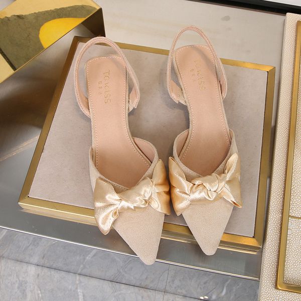 

2021 new summer sandals pointed toe-to-toe shallow mouth comfortable low soft ground chunky heel big butterfly size 41-43 large fat 9wzs, Black