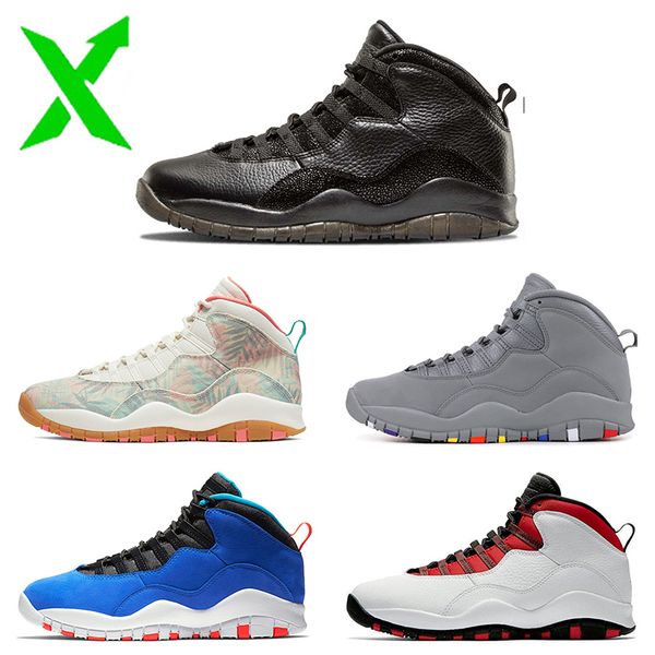 

10s jumpman 10 basketball shoes retro ovo black white westbrook tinkers chicago mens sports trainers sneakers, White;red