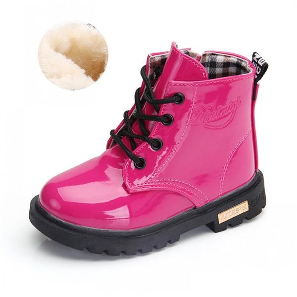 

new 2020 girls leather boots boys shoes spring autumn pu leather children boots fashion toddler kids boots warm winter 3bb jllqfi ly_bags, Black
