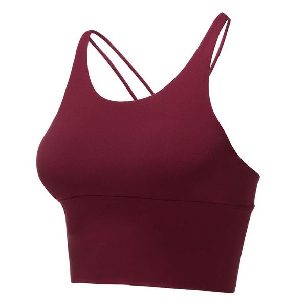 

new women's running bra with thin straps cross-back sports bra proof gathering exercise yoga underwear running fitness, White;black