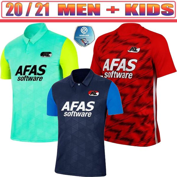 

az alkmaar wedstrijdshirt volwassenen thuis 20/21 rood soccer jerseys stengs koopmeiners boadu idrissi football shirt, Black;yellow