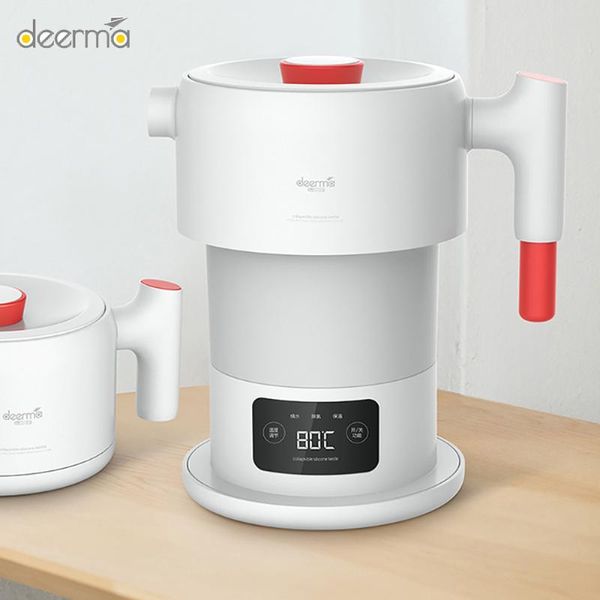 

deerma folding electric kettle 0.6l travel portable water kettle temperature display smart touch control insulation pot