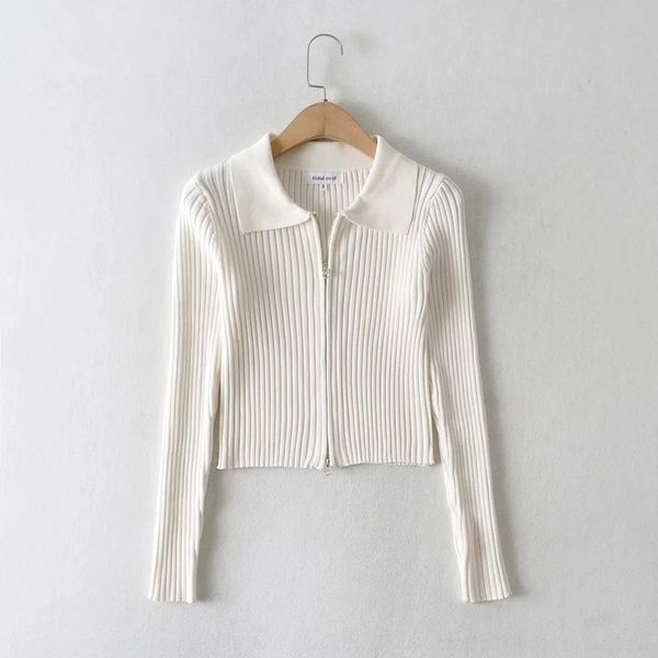 

pkmu1 wanghong 2020 тонкий двойной осень длинный рукав вязаный топ jacketjacket короткий jacketcardigan молния фиолетовый короткая куртка же, White;black