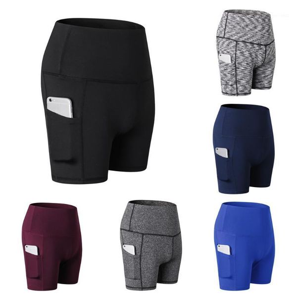 

yoga outfits women's high waist tight abdomen control training running fitness leggings booty shorts1, White;red