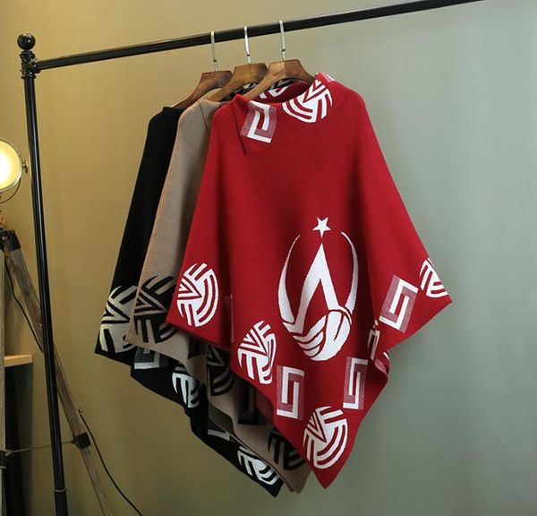 

2020 new fashion bat shirt cloak pullover knitted shawl coat sweater ing, Black