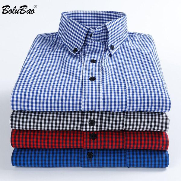 

bolubao brand men's shirt turndown collar long sleeve shirts street casual style male slim fit plaid shirt, White;black