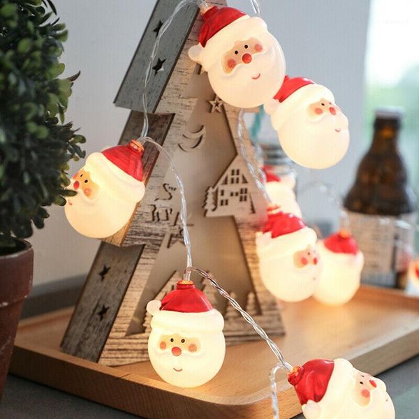 Украшение вечеринки Мода Рождество Рождество Рождество Санта -Клаус Светодиодные струнные светильники батарея