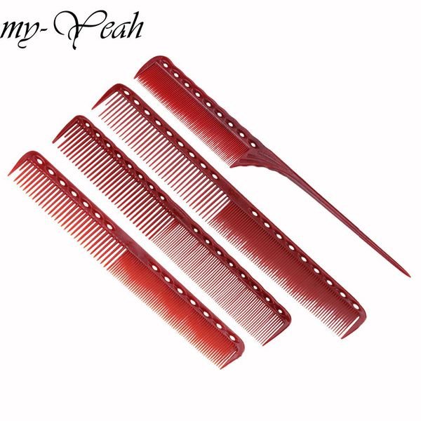 

combs red 4pcs set straightening different detangling hairdressing home diy platic barber anti static hair comb design set wmtewq, Silver