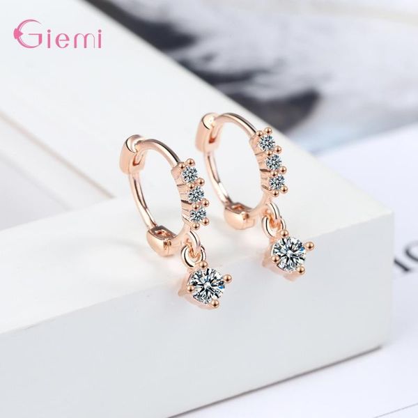 

hoop & huggie arrival 925 sterling silver sparkling earring for woman classic gold lady earrings wedding party jewelry gift, Golden;silver