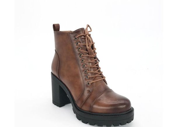 

high heel pointed toe fashionable and soft pu lacing motorcycle martin boots winter chunky shoes uxury designer desert boots size 36-410007, Black