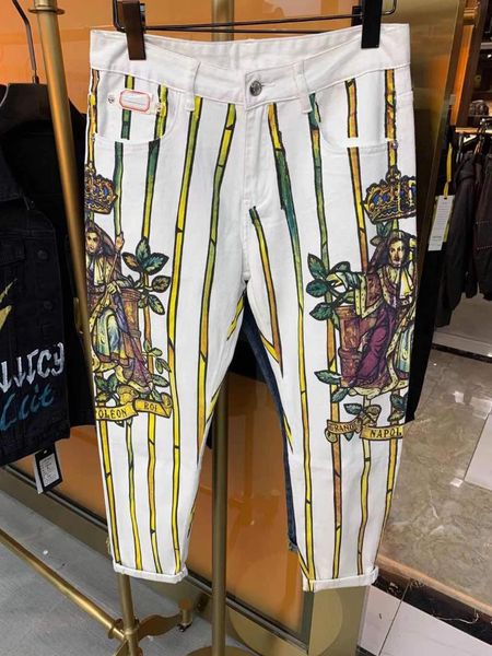 

men's jeans zk0158 fashion 2021 runway european design party style clothing, Blue