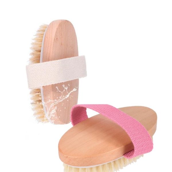 Naturais de bambu escova Pigs Cerdas Madeira Bath Brushes corpo 2 cores da mão da corda Sem alça de Banho Duche Acessórios Limpa Simples 3 99sm G2