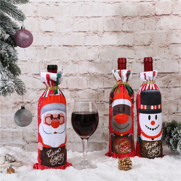 

new year 2020 santa claus wine bottle dust cover xmas navidad noel christmas decorations for home natal 2019 dinner table decor