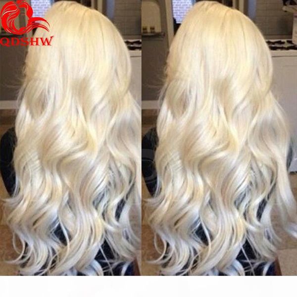 

613 blonde lace front wig human hair with baby hair 100 real virgin peruvian body wave glueless 613 full lace wigs blonde color, Black;brown