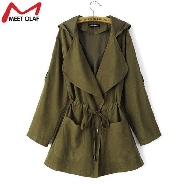 

new women trench coat spring elegant khaki drawstring waist long coats female casual windbreakers ladies raincoat casacos yl3241, Tan;black