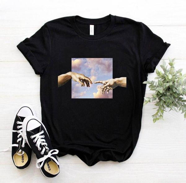 

michelangelo david hands print women t shirt t-shirt tshirt femaale clothes aesthetic harajuku ulzzang graphic 90s summer bbypfj lg2010