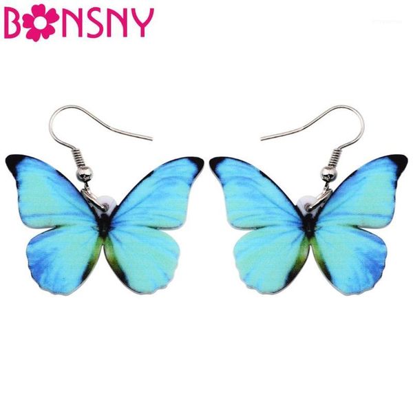 

Acrylic Pattern Drop Dangle Big Morpho Menelaus Butterfly Earrings Fashion Accessories Insect Jewelry For Women1, Silver