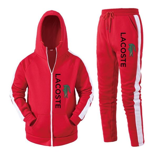 

lacÃ²ste mens designer tracksuits designer brand men sets hooded tracksuit track sweat suits male sweatsuit mens sporting sweatsuit, Gray