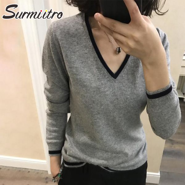 

surmiitro s-3xl plus size cashmere knitted women sweater autumn winter korean long sleeve jumper pullover female knitwear 201130, White;black