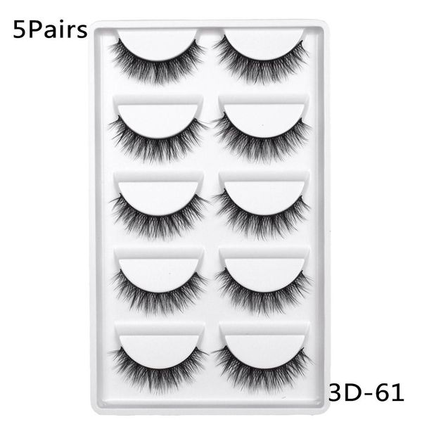 

5 pairs 3d mink hair false eyelashes extension big eyes makeup natural wispy lashes handmade cruelty-criss-cross eyelash wmttwb
