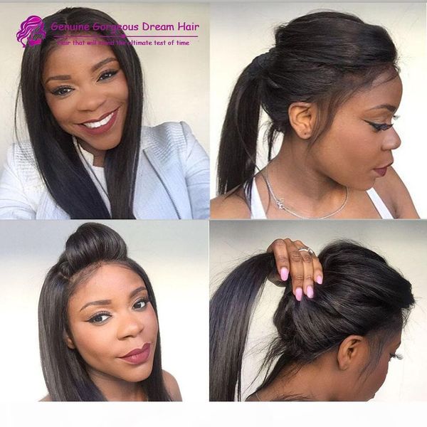 

brazilian hair straight human hair lace front wigs 130% density full lace human hair wigs for black women full lace wigs, Black;brown