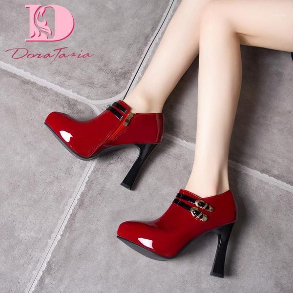 

tasia 2020 plus size 50 women pumps spike heel round toe platform metal decoration spring/autumn dress woman shoes1, Black