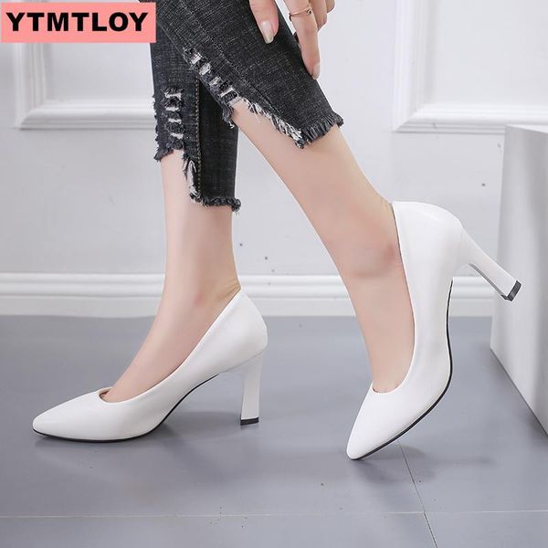 

selling women's shoes pointed shoes shallow dresshigh high heels boat wedding zapatos mujer white black 34-41